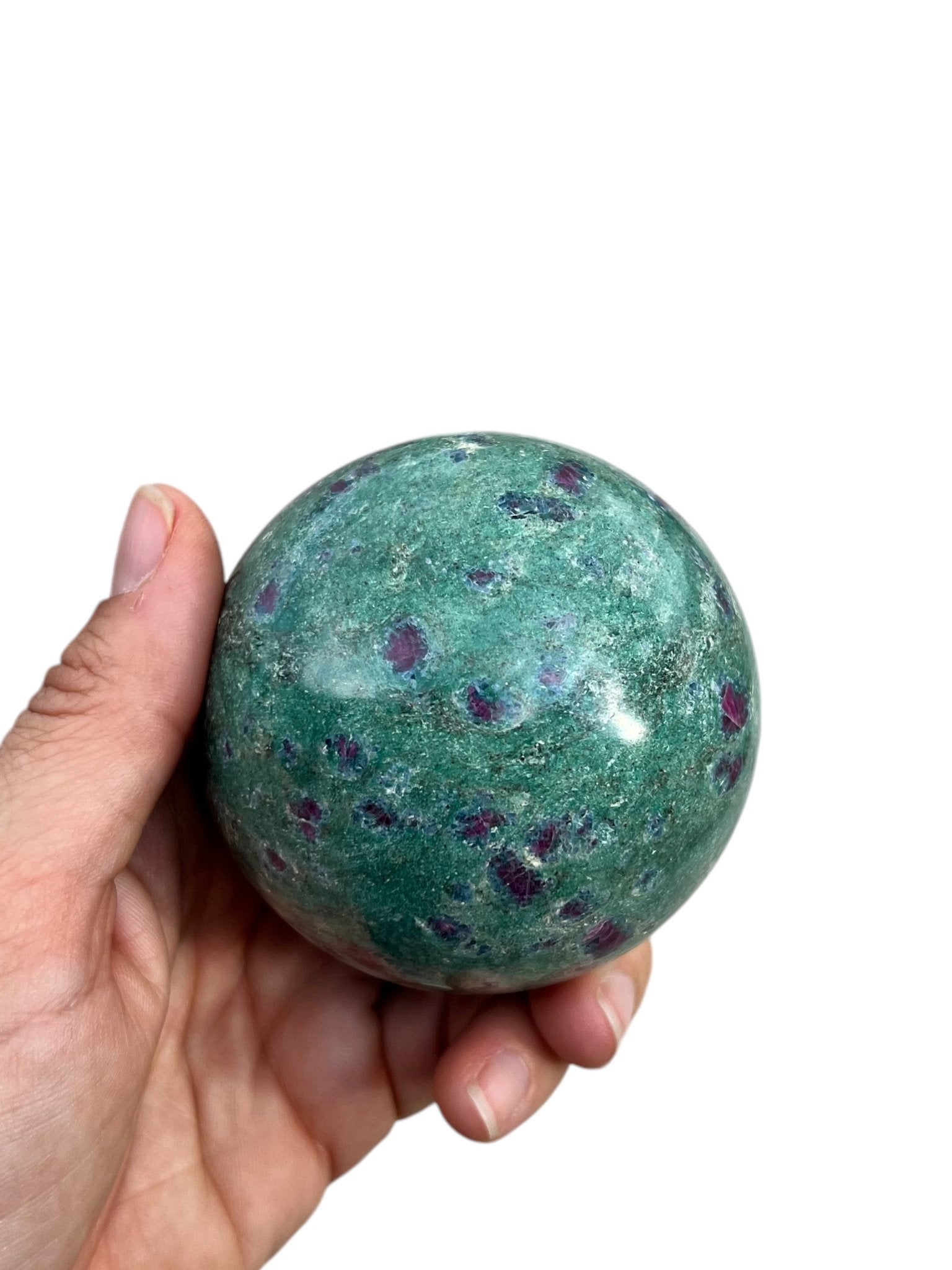 68 mm Ruby in Fuchsite Sphere - Purple Door Alchemy