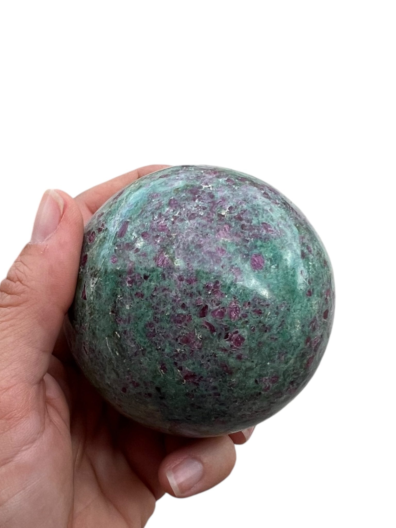 70 mm Ruby in Fuchsite Sphere - Purple Door Alchemy