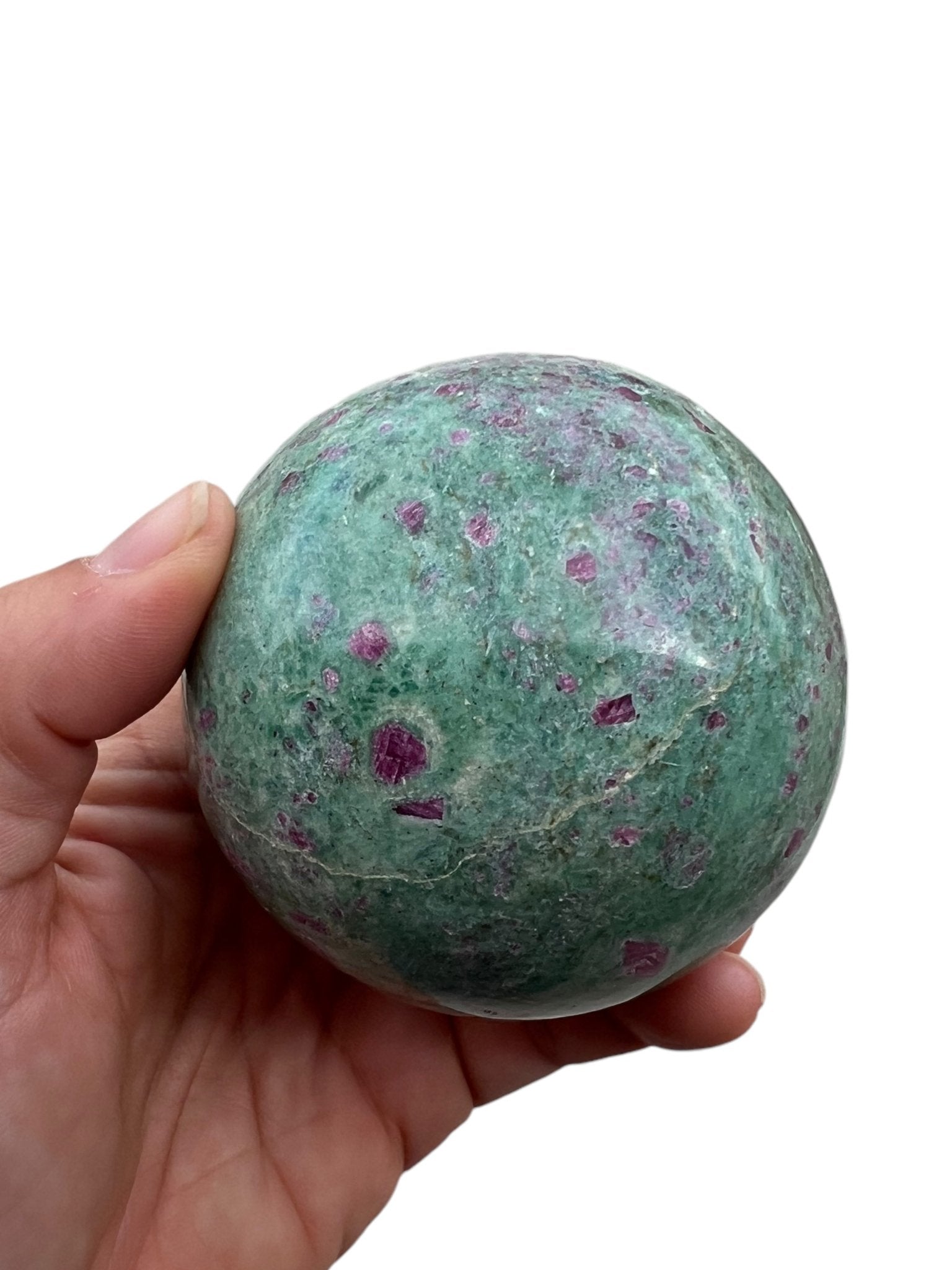 70 mm Ruby in Fuchsite Sphere - Purple Door Alchemy