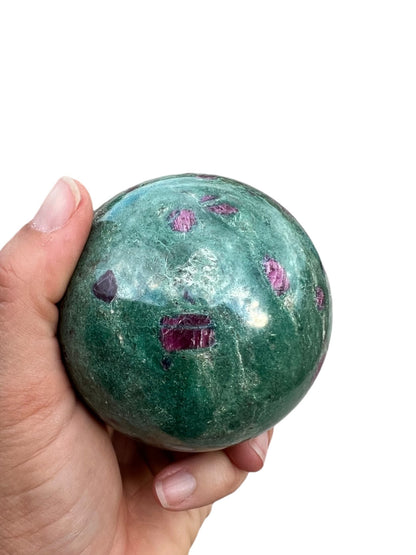 72 mm Ruby in Fuchsite Sphere - Purple Door Alchemy