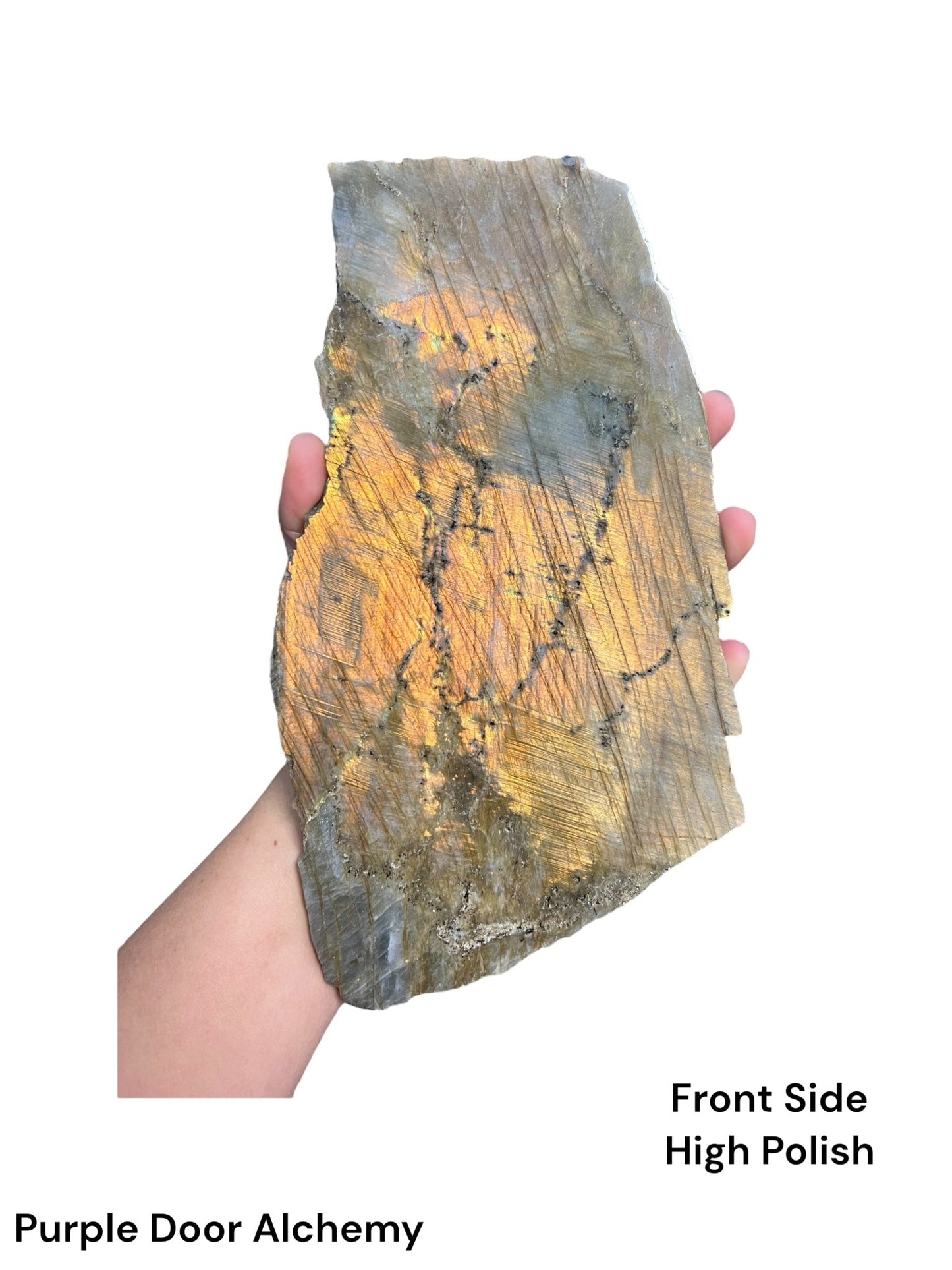 720g Labradorite Polished Slab - Purple Door Alchemy