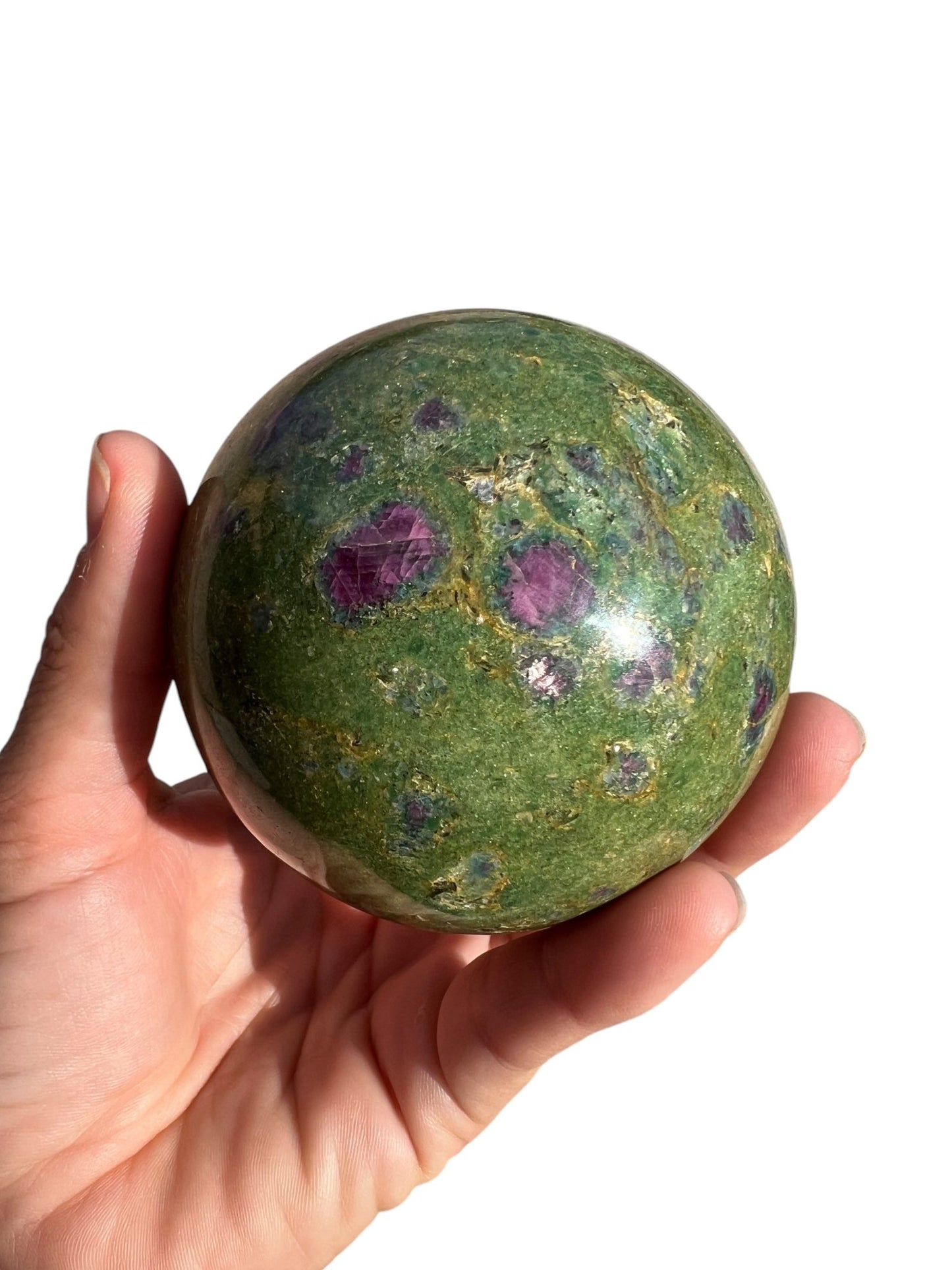 78 mm Ruby in Fuchsite Sphere - Purple Door Alchemy