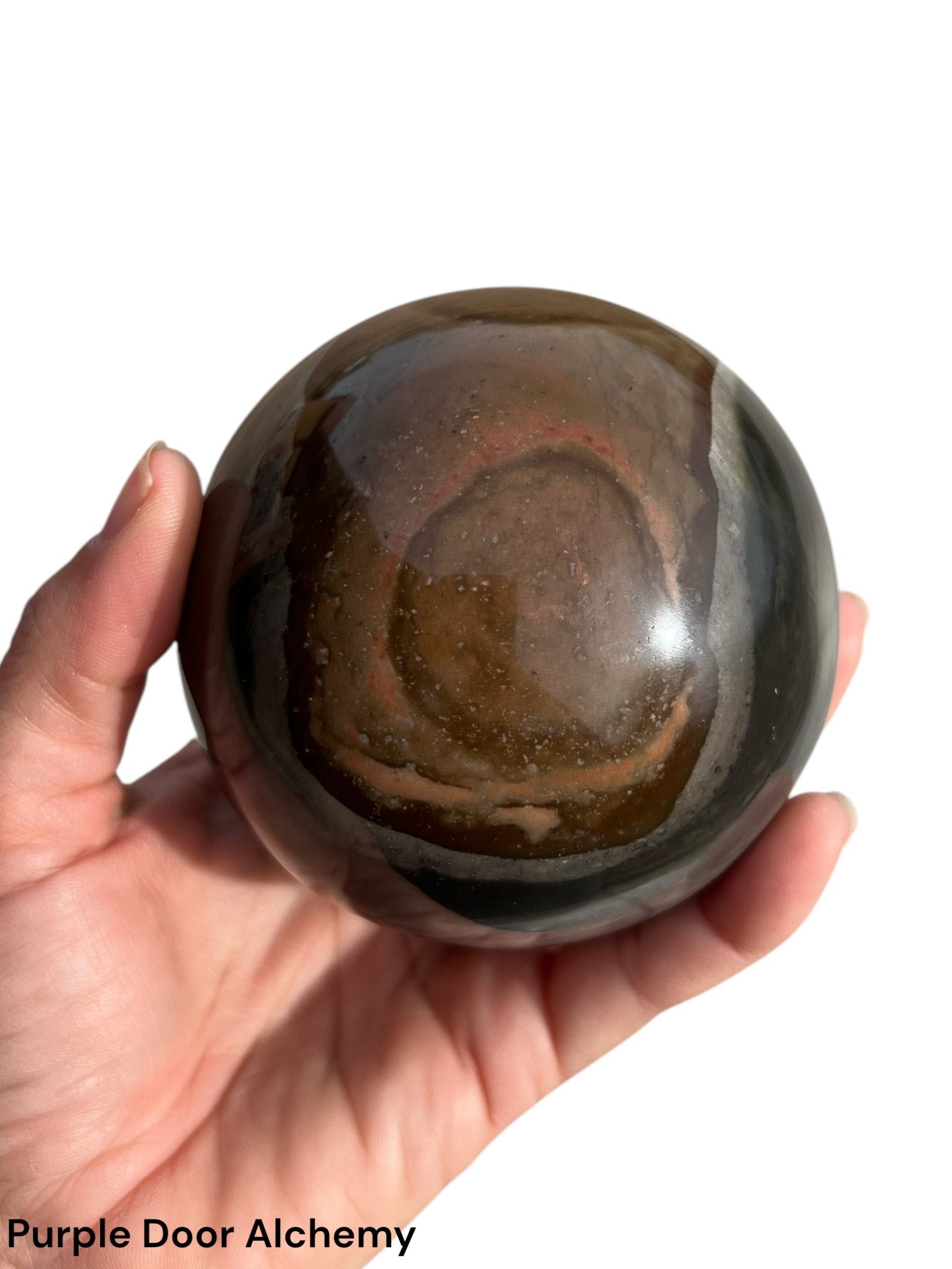 85mm (3.3 inches) Polychrome Jasper Sphere - Purple Door Alchemy