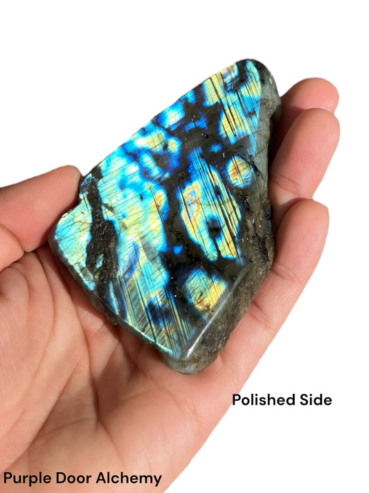 98g Labradorite Polished Slab - Purple Door Alchemy