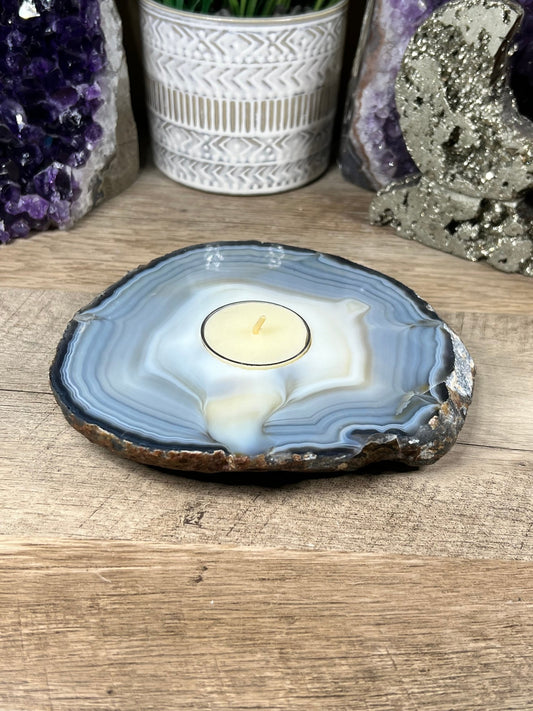 Agate Candle Holders - Purple Door Alchemy