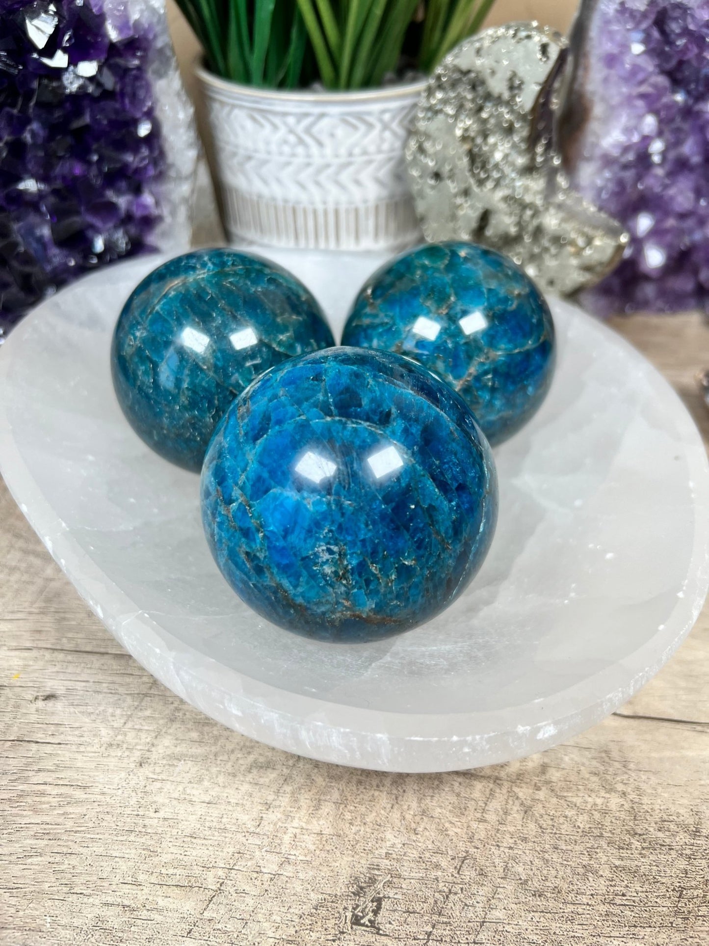 Blue Apatite Spheres - Purple Door Alchemy