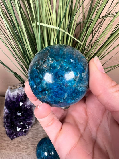 Blue Apatite Spheres - Purple Door Alchemy