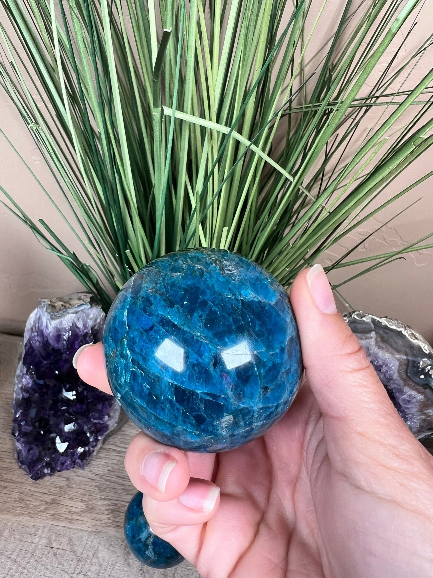 Blue Apatite Spheres - Purple Door Alchemy