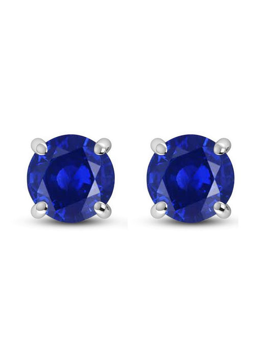 Blue Sapphire Stud Earrings - Purple Door Alchemy