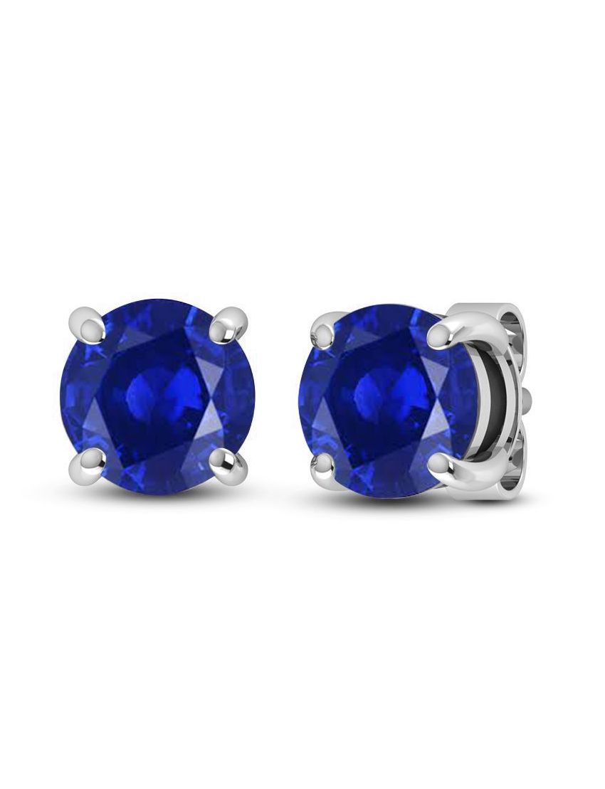 Blue Sapphire Stud Earrings - Purple Door Alchemy