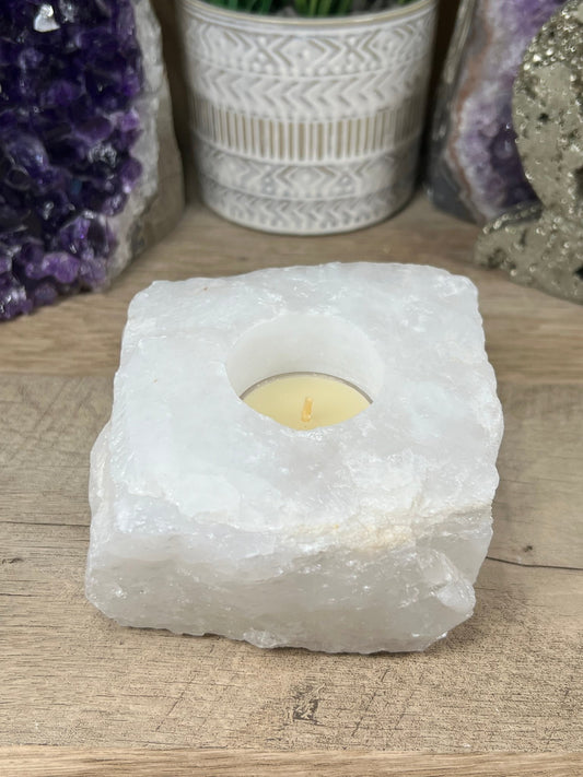 Clear Quartz Candle Holder - Purple Door Alchemy