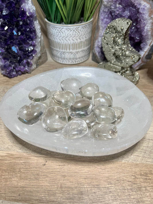 Clear Quartz Hearts - Purple Door Alchemy