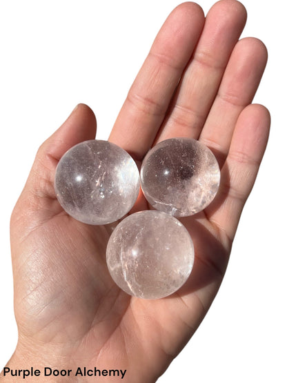 Clear Quartz Spheres - Purple Door Alchemy