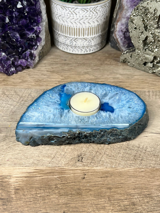 Dyed Agate Candle Holders - Purple Door Alchemy