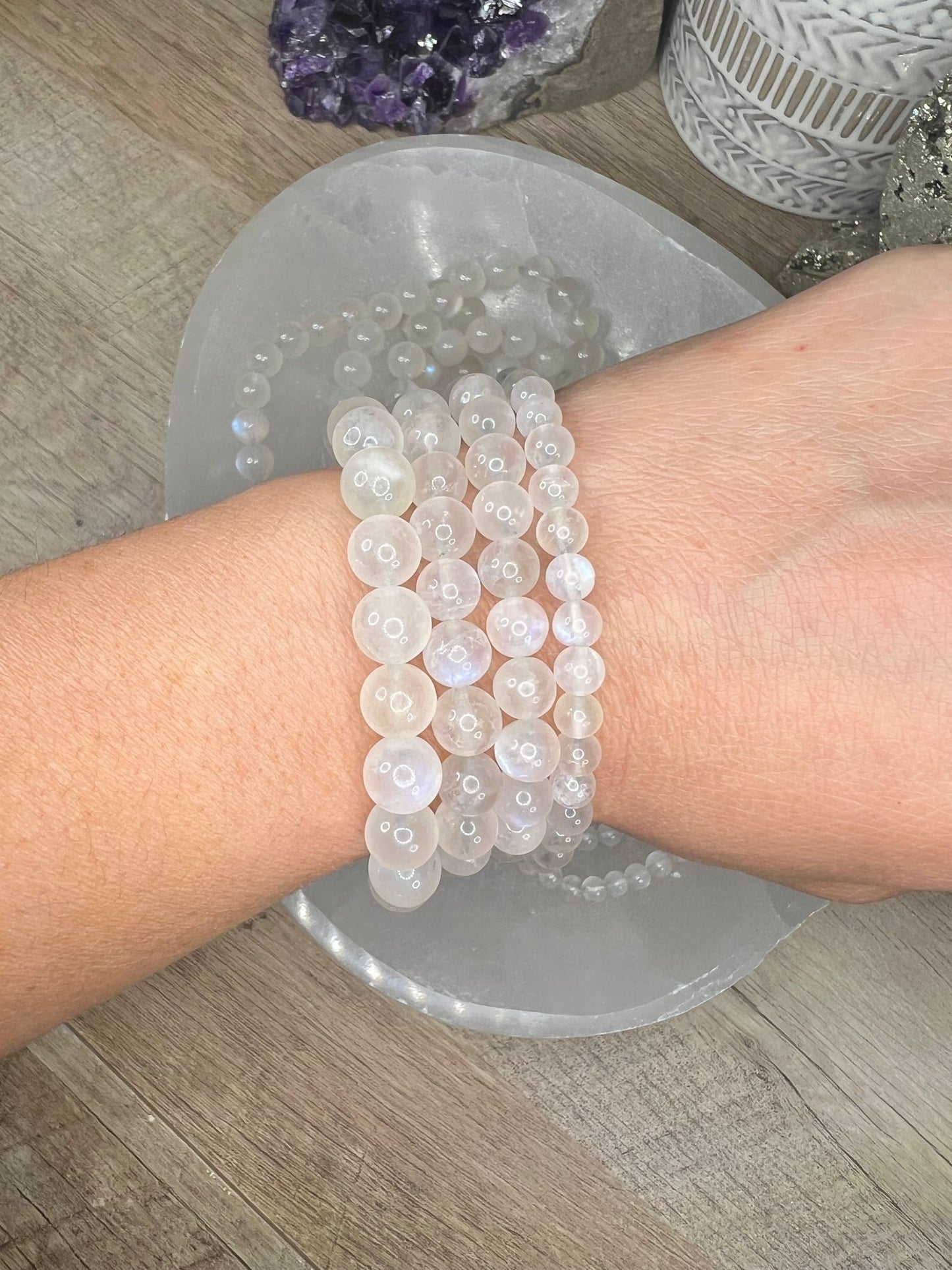 Flashy Moonstone Bracelet - Purple Door Alchemy