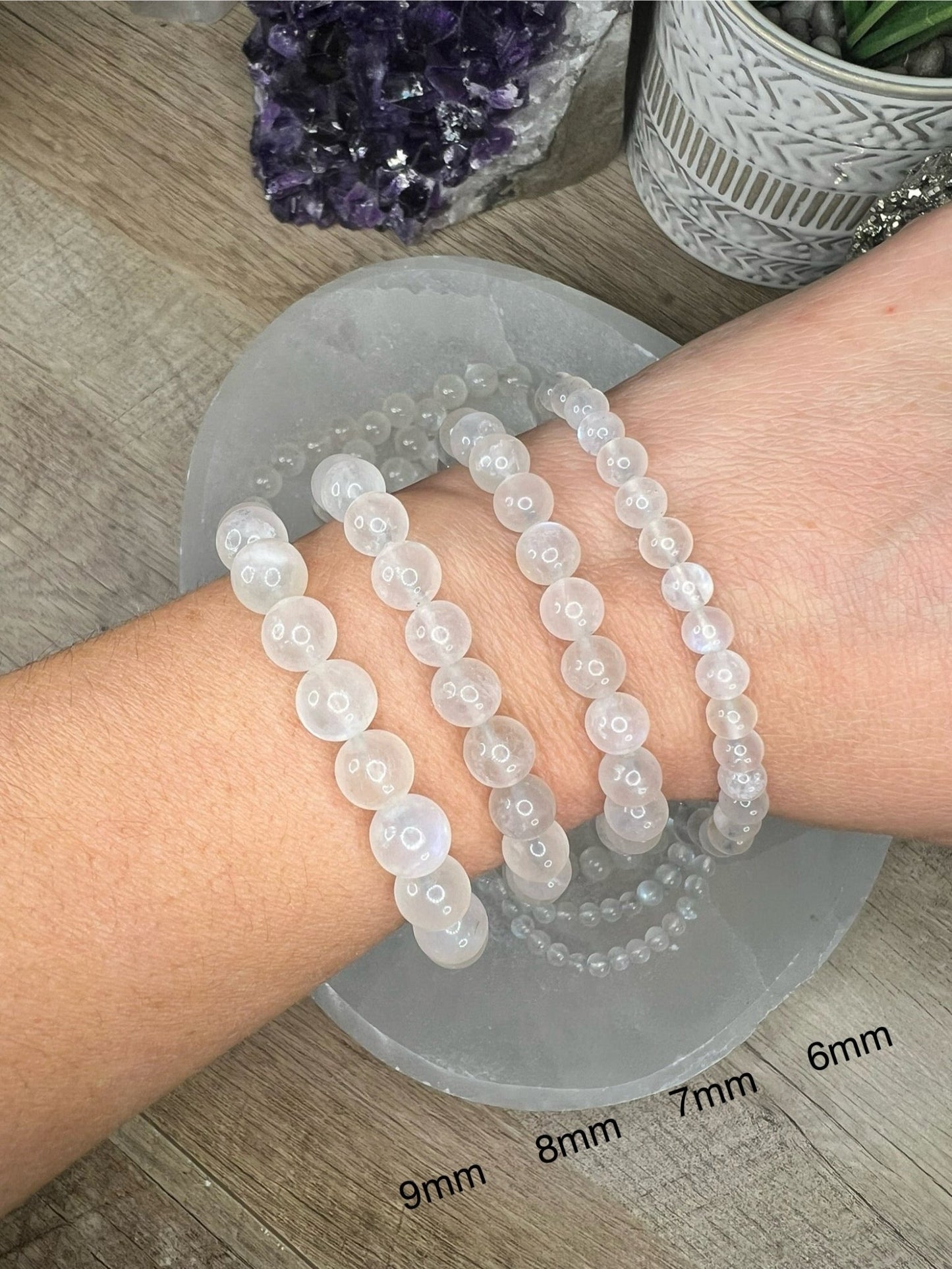 Flashy Moonstone Bracelet - Purple Door Alchemy