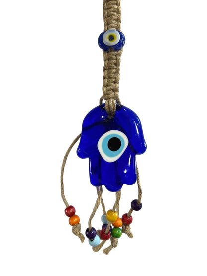 Glass Hamsa Hand Evil Eye Amulet - Purple Door Alchemy