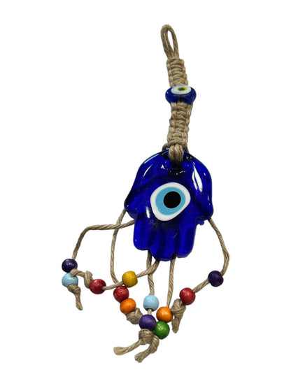 Glass Hamsa Hand Evil Eye Amulet - Purple Door Alchemy