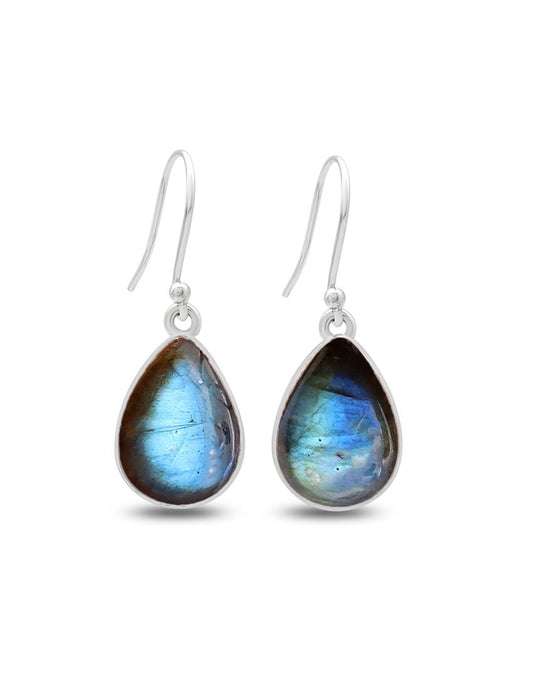 Labradorite Dangle Teardrop Earrings - Purple Door Alchemy