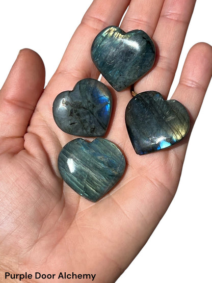 Labradorite Hearts - Purple Door Alchemy