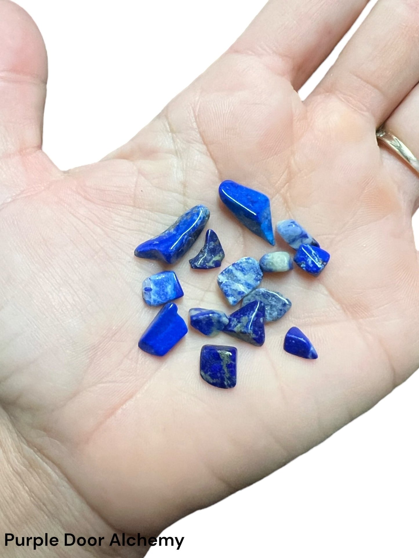 Lapis Lazuli Chips (1 ounce, 1/2 lb, 1 lb) - Purple Door Alchemy