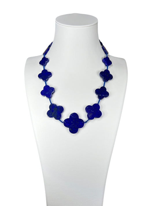 Lapis Lazuli Clover Necklace - Purple Door Alchemy