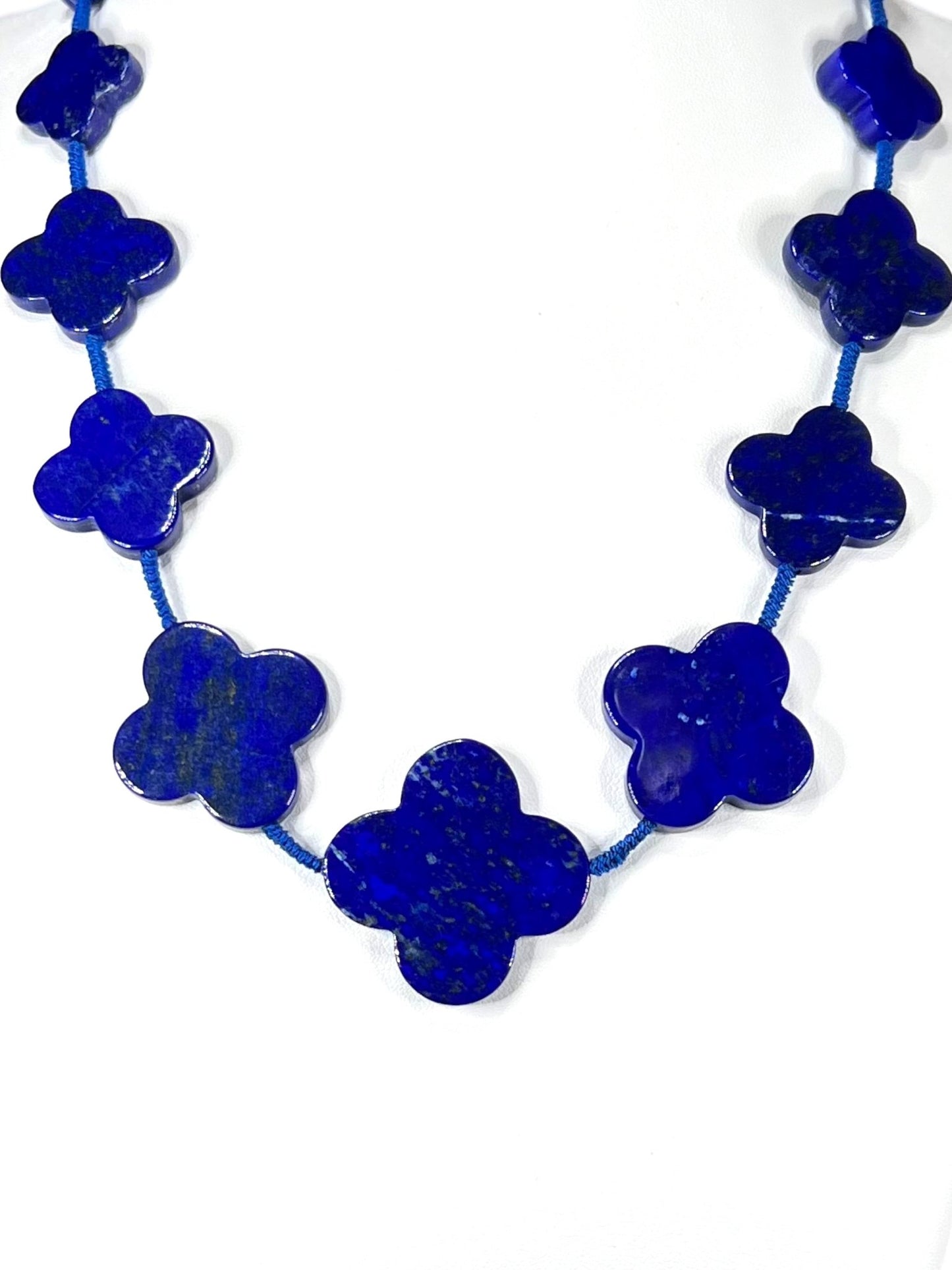 Lapis Lazuli Clover Necklace - Purple Door Alchemy