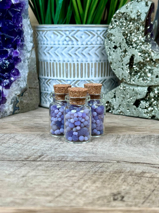 Mini Grape Agate Botryoidal Crystal Bottle - Purple Door Alchemy