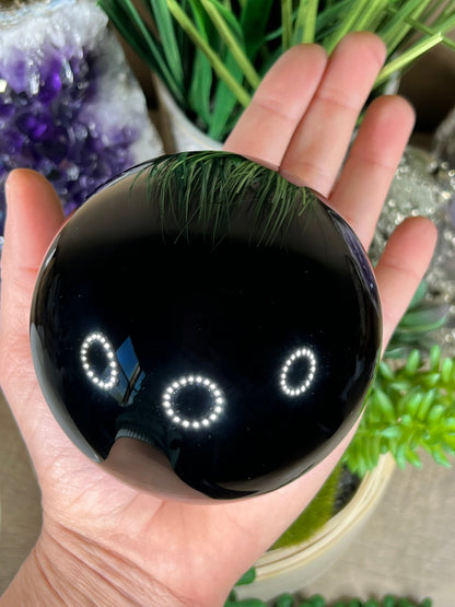 Obsidian Scrying Sphere 86mm (3.38in) - Purple Door Alchemy