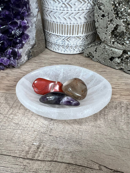 Oval Selenite Bowl - Purple Door Alchemy