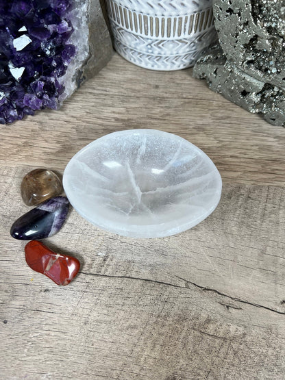 Oval Selenite Bowl - Purple Door Alchemy