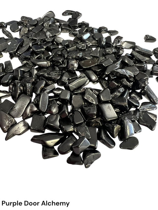 Petrovsky Shungite Chips (1 ounce, 1/2 lb, 1 lb) - Purple Door Alchemy