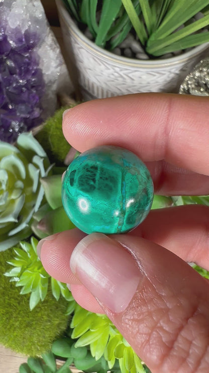 20mm (.79 in) Mini Peruvian Chrysocolla Sphere #1