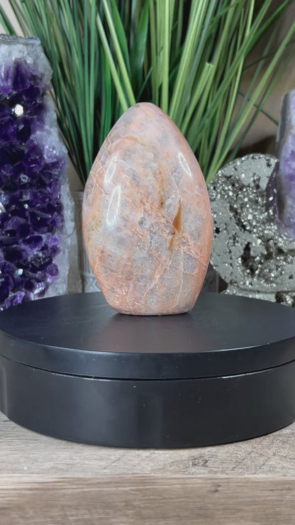 Peach Moonstone Freeform with Sunstone Inclusions