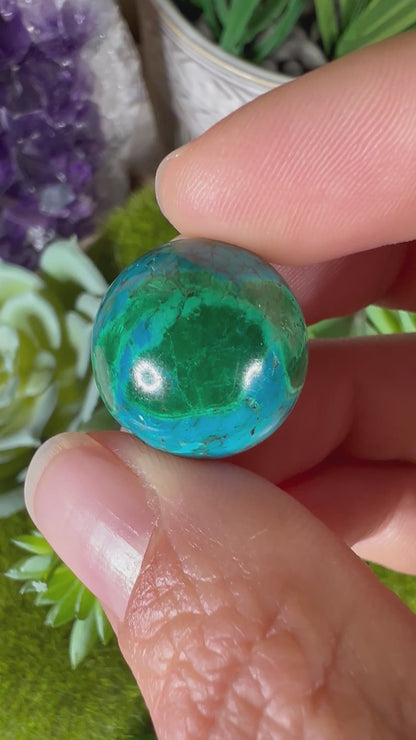 18mm (.70 in) Mini Peruvian Chrysocolla Sphere #2