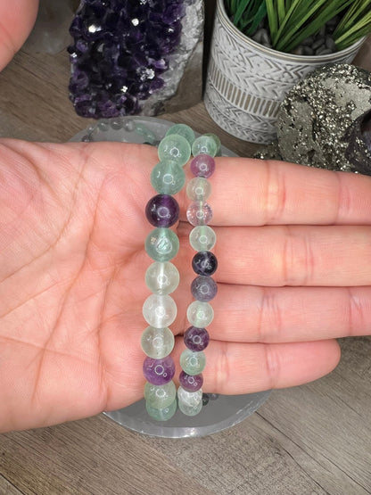 Rainbow Fluorite Bracelet - Purple Door Alchemy