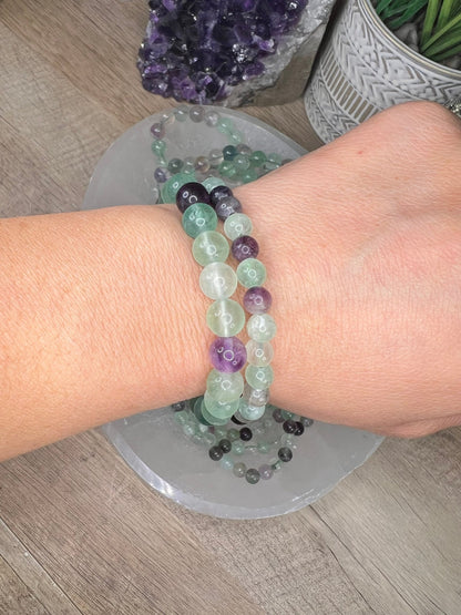 Rainbow Fluorite Bracelet - Purple Door Alchemy