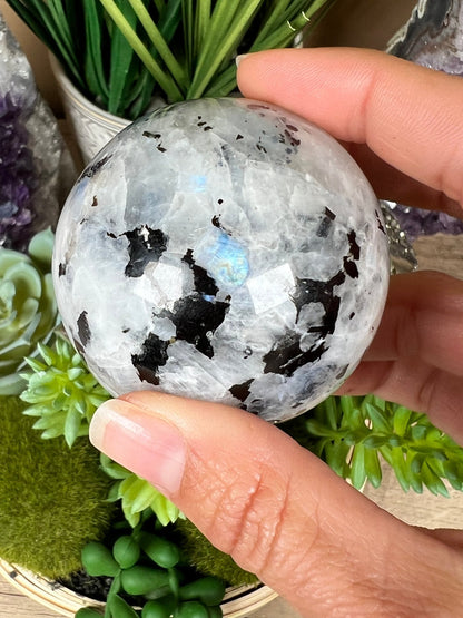 Rainbow Moonstone Sphere 57mm (2.2") - Purple Door Alchemy