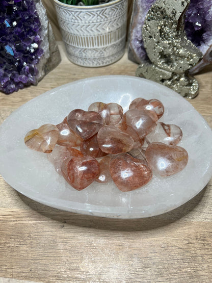 Red Hematoid Quartz Hearts - Purple Door Alchemy