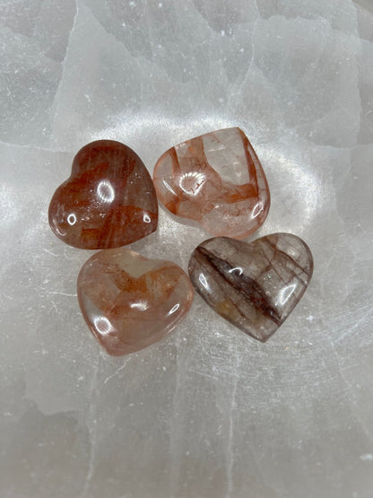 Red Hematoid Quartz Hearts - Purple Door Alchemy