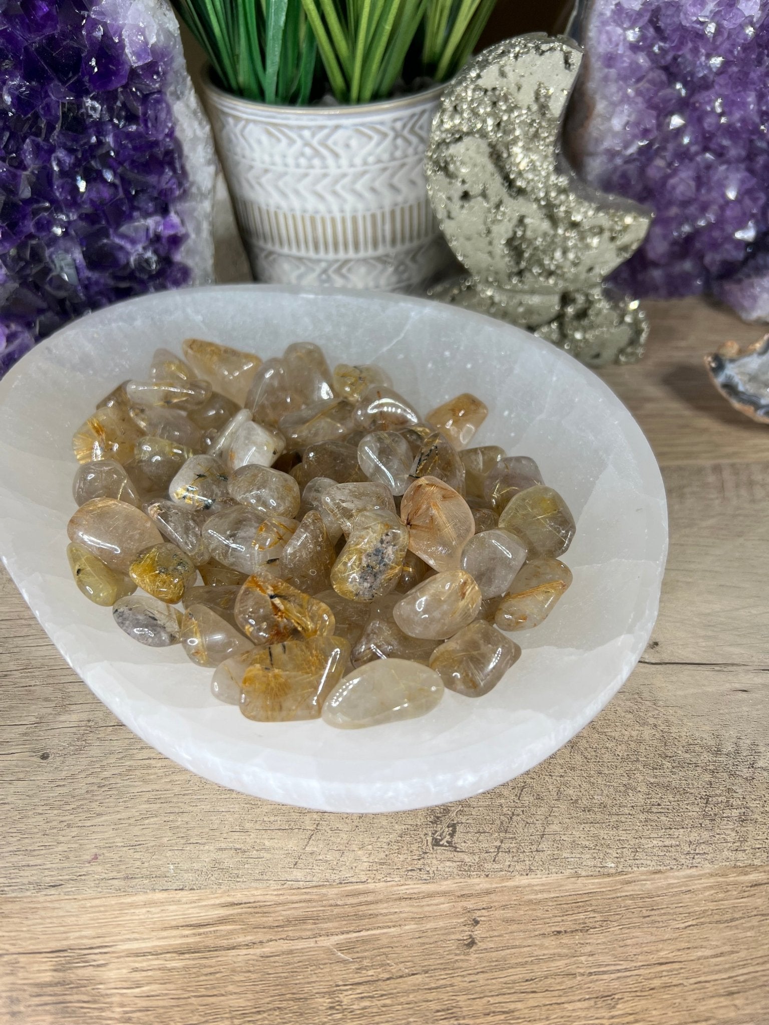 Rutilated Quartz Tumble - Purple Door Alchemy