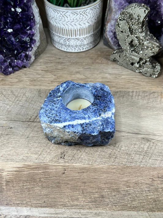 Sodalite Candle Holder - Purple Door Alchemy