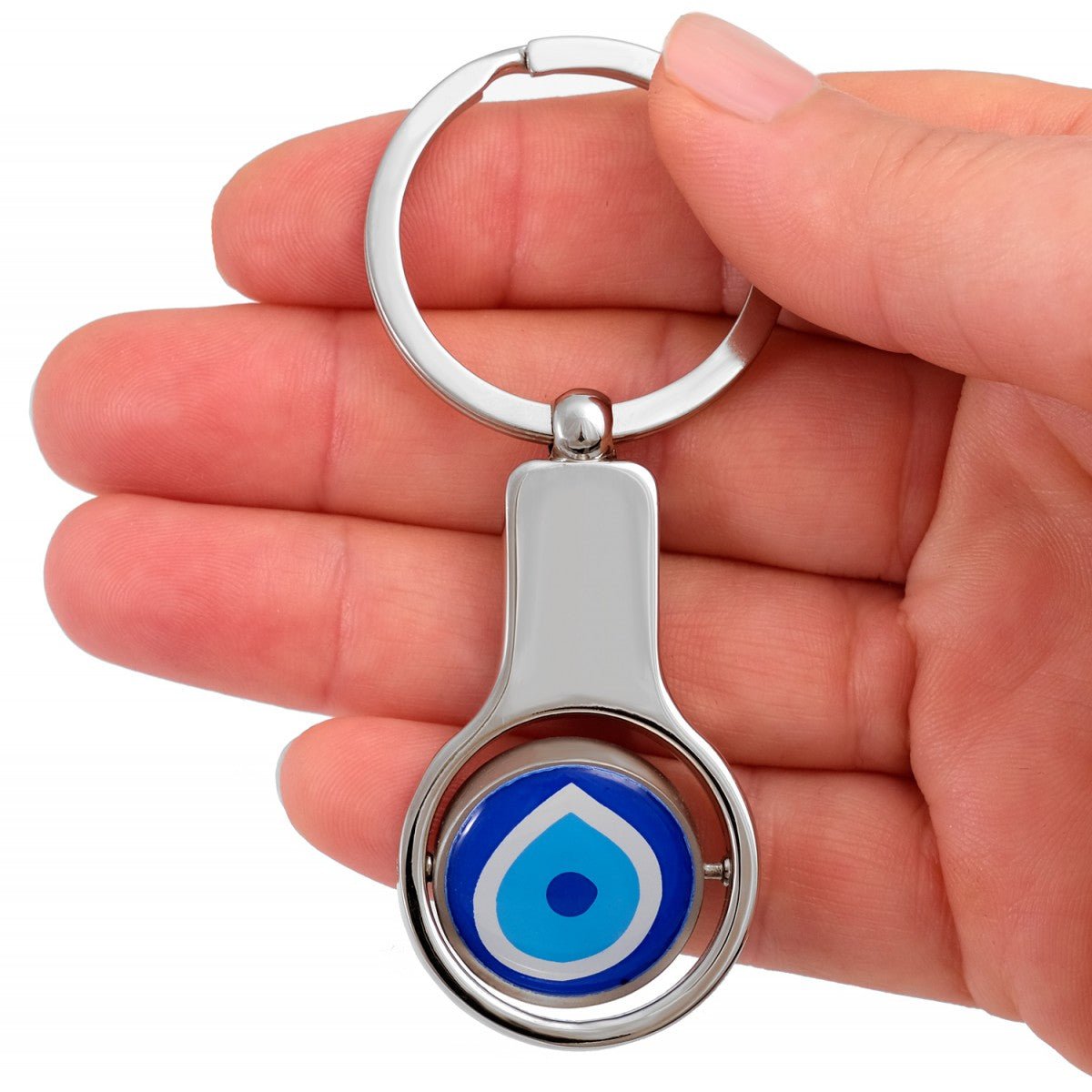 Spinning Evil Eye Keychain - Purple Door Alchemy