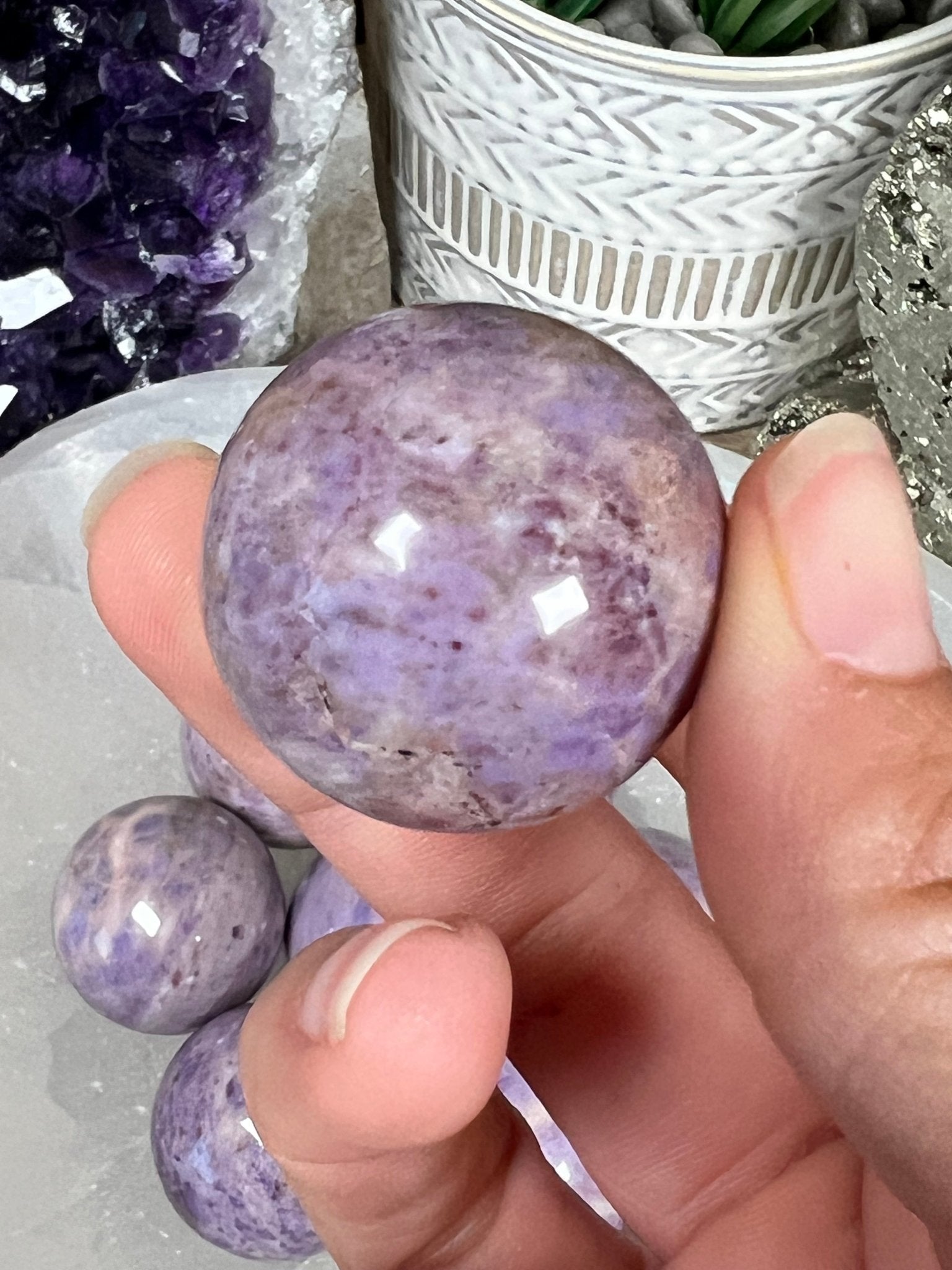 Turkish Purple Jade (Unicorn Jade) Sphere 30mm (1.3 in) - Purple Door Alchemy