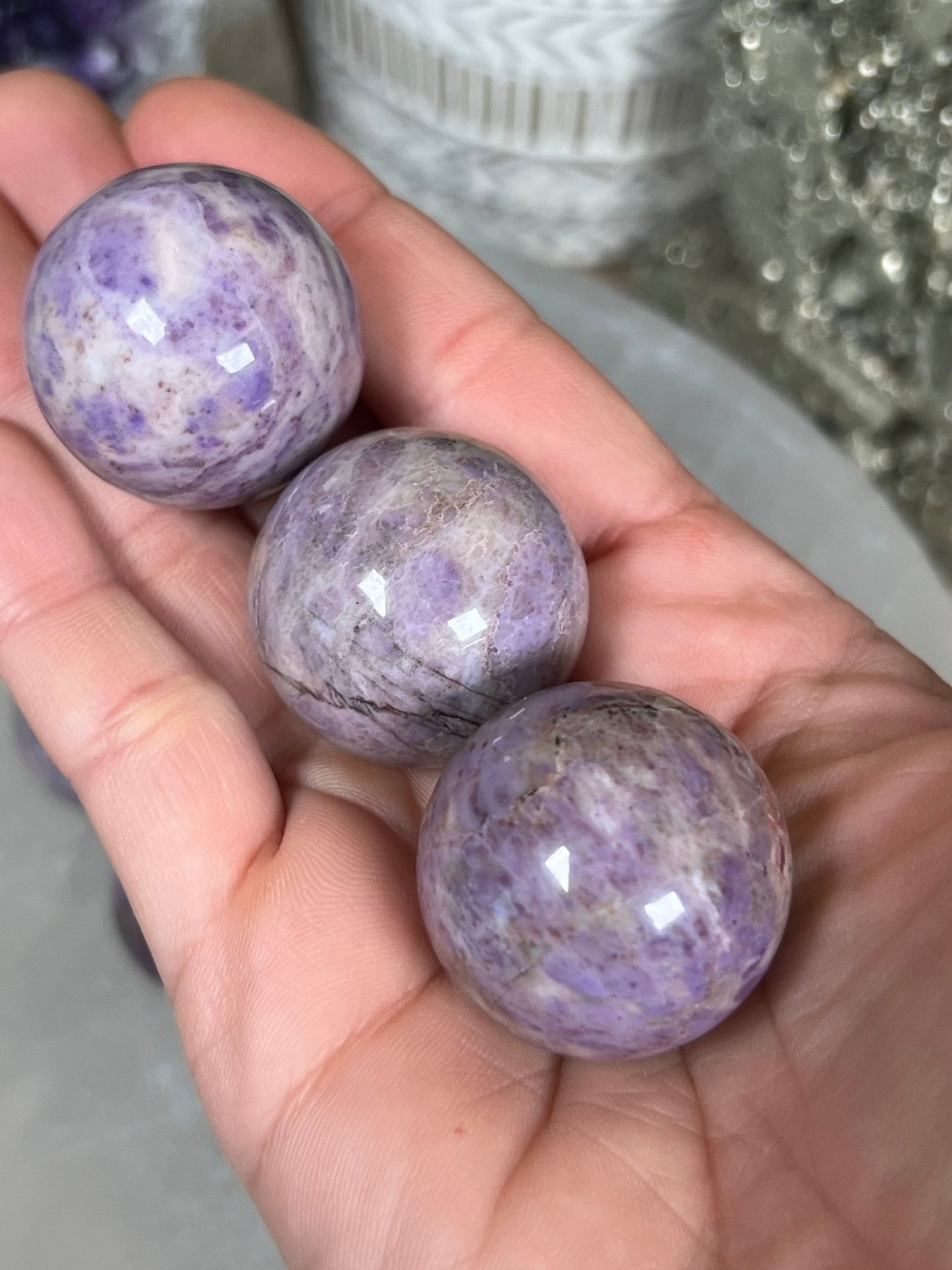 Turkish Purple Jade (Unicorn Jade) Sphere 30mm (1.3 in) - Purple Door Alchemy