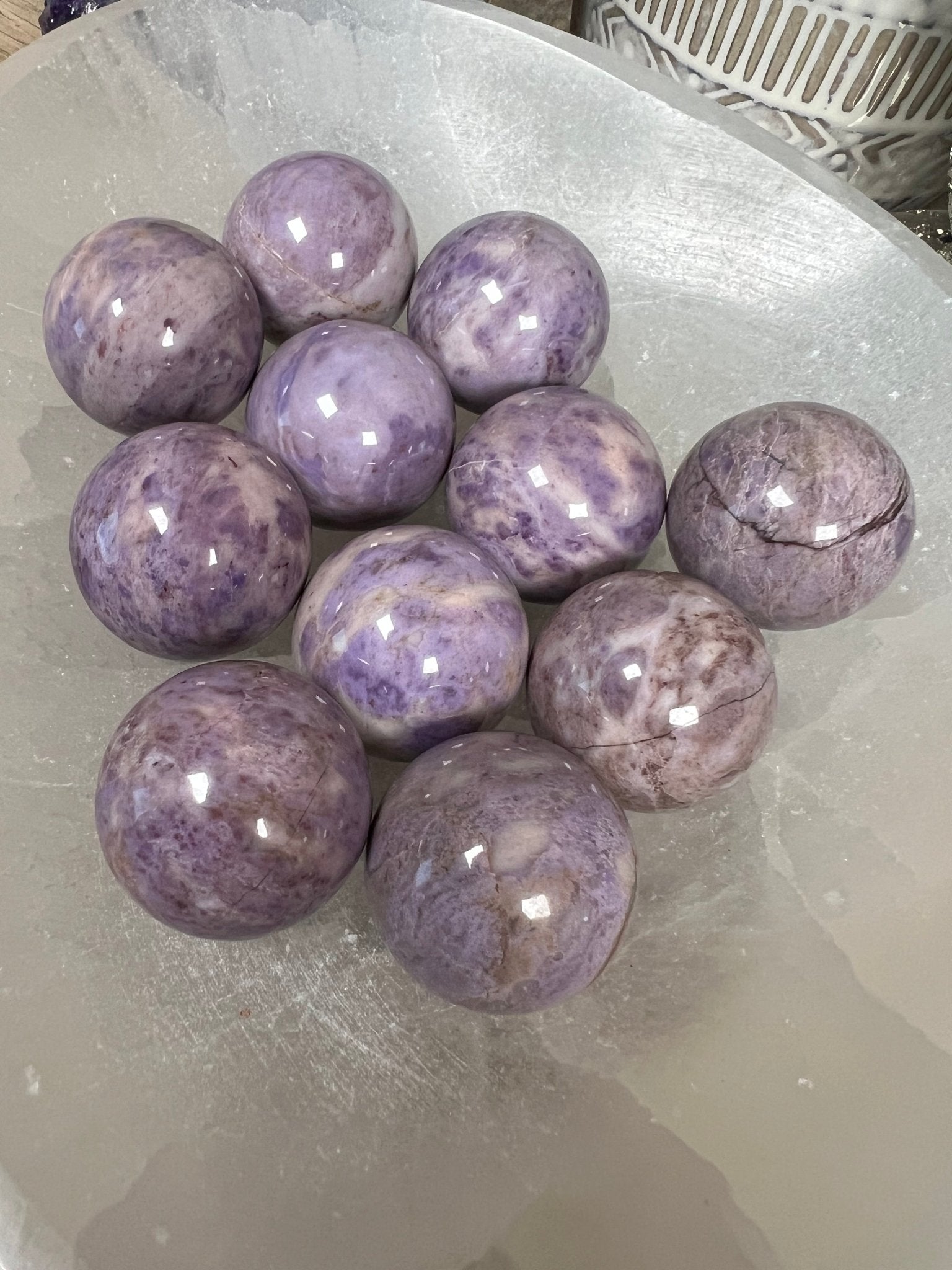 Turkish Purple Jade (Unicorn Jade) Sphere 30mm (1.3 in) - Purple Door Alchemy