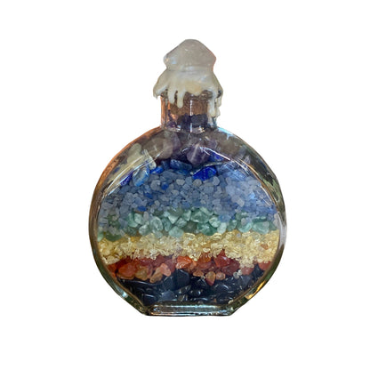 7 Chakra Crystal Chip Blessing Bottle - Purple Door Alchemy