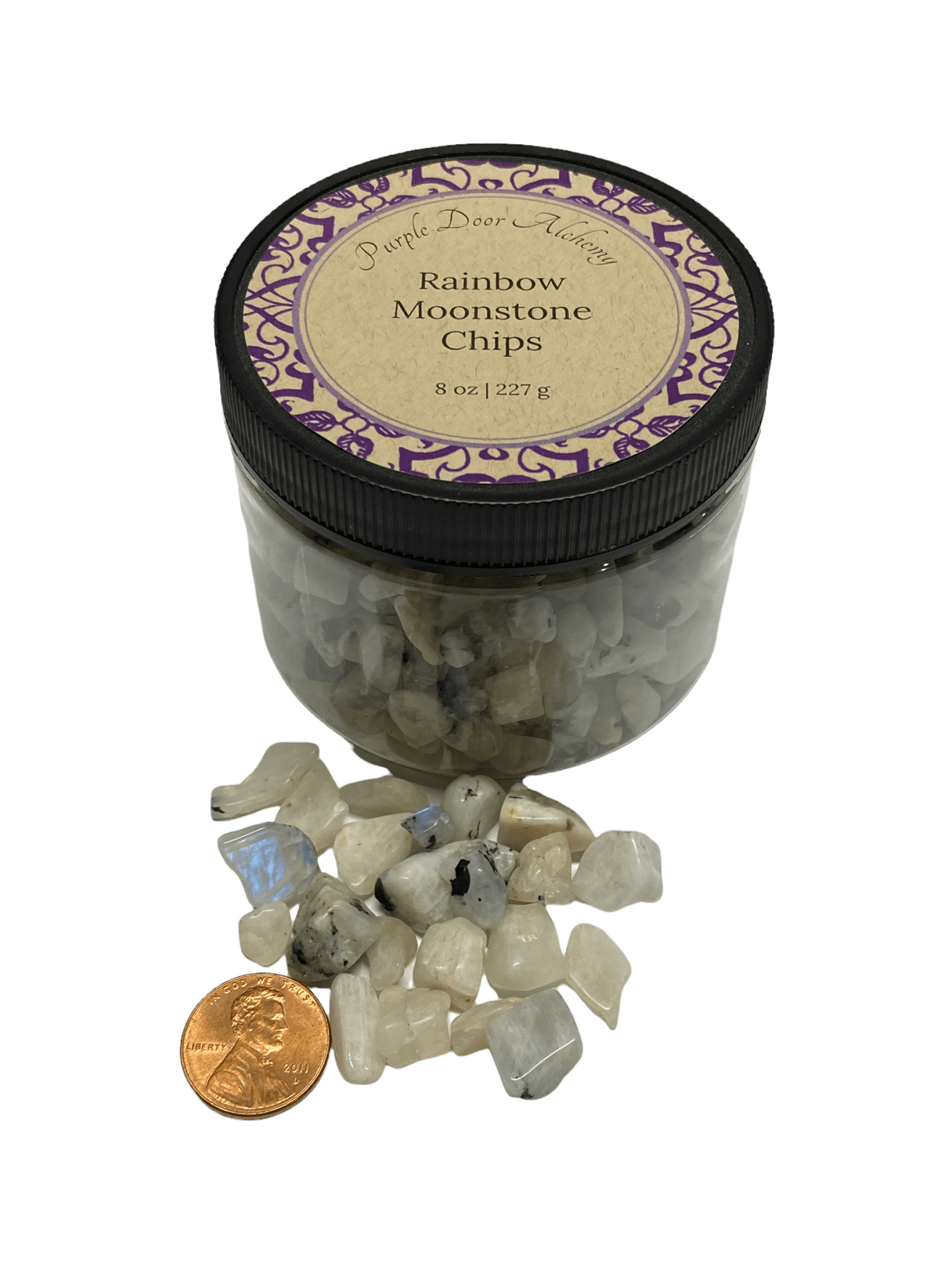 Rainbow Moonstone Chips - Purple Door Alchemy